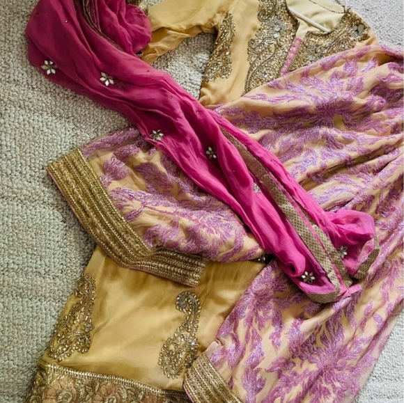 Pakistani three pieces salwar suit dress sarara small - Picture 2 of 16